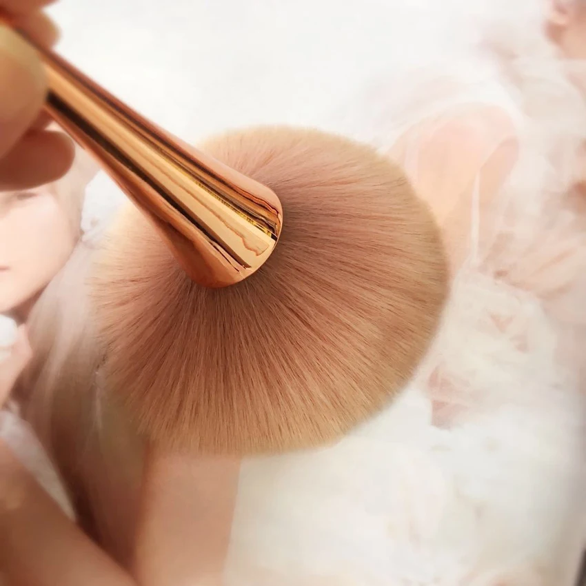 Rose Gold Powder Blush Brush Professional Make Up Large Cosmetic Face Cont brocha colorete Tool |