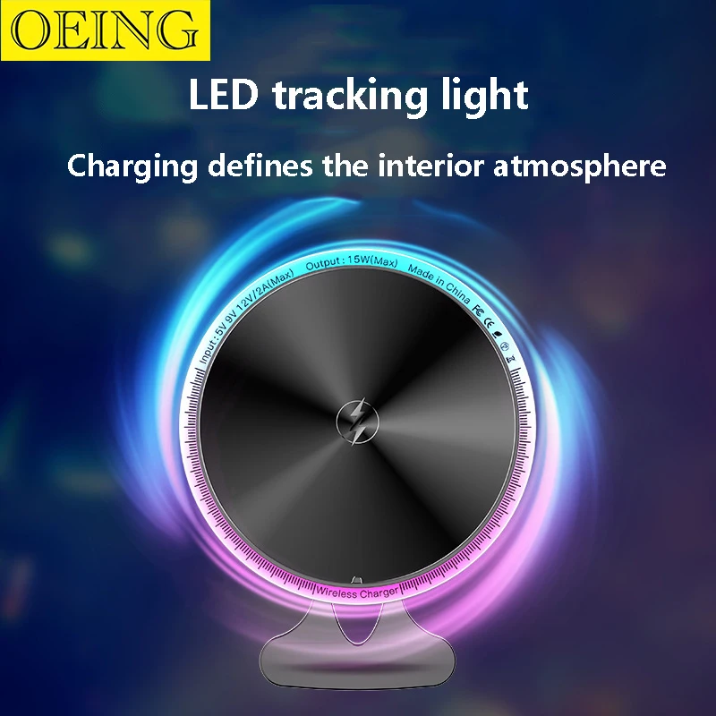 

RGB Light Magnetic Wireless Charger Car Phone Holder For iPhone 14 13 12 Pro Max Samsung Car Phone Bracket Fast Charging Station