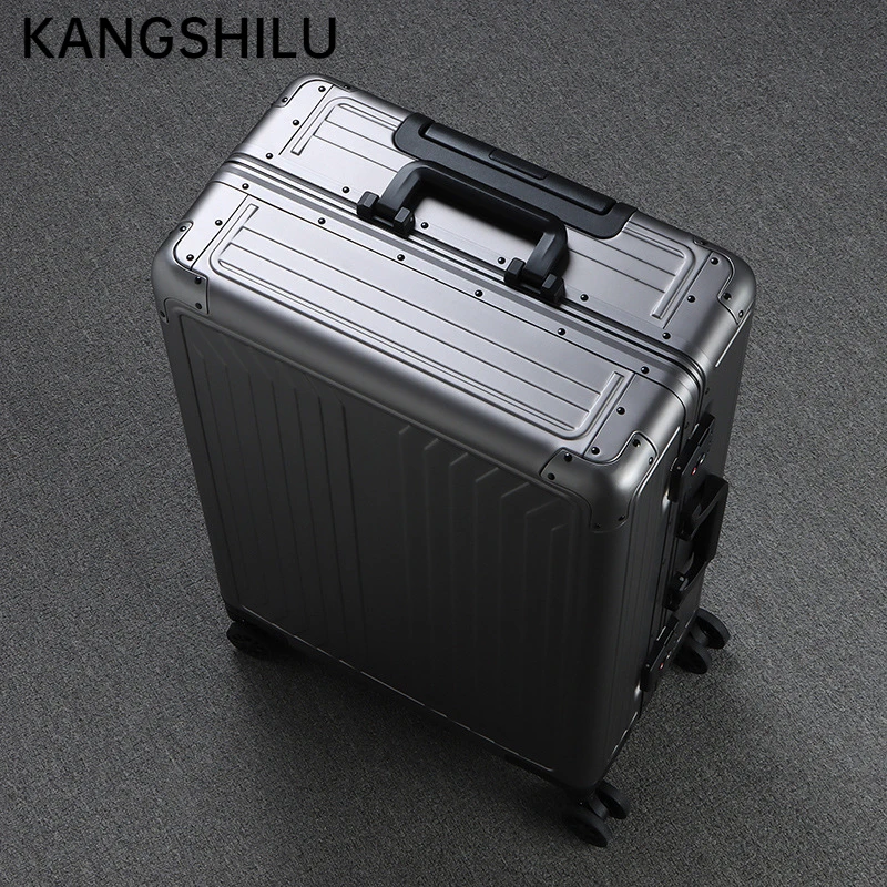 KANGSHILU New 20“24''28 Inch Aluminum Suitcase Alloy Trolley Case Universal Luggage Men and Women's Travel Offers with Wheels