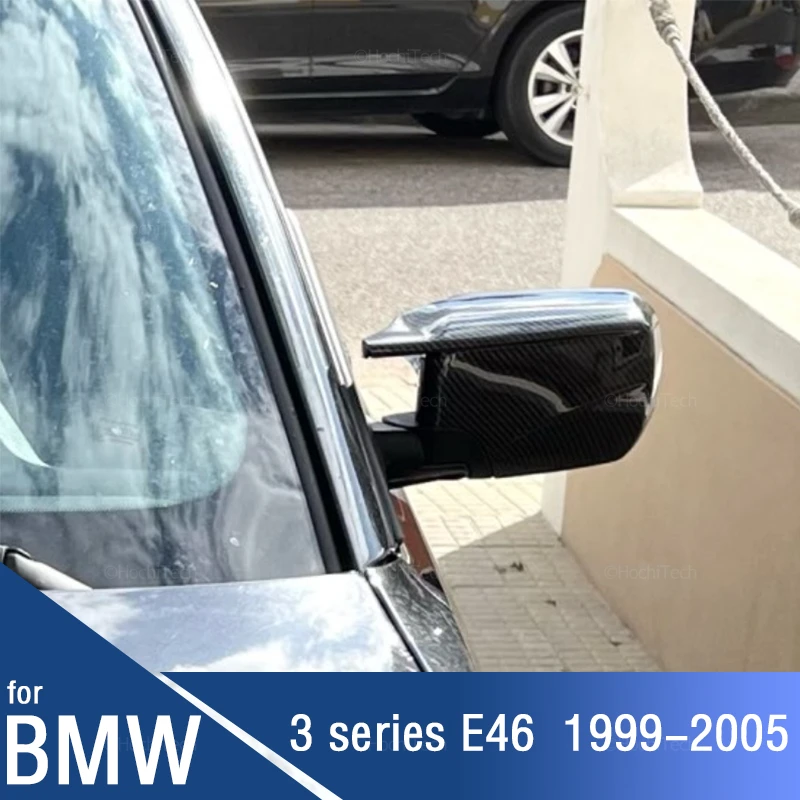 

2x Carbon Fiber Style Black mirror cover Replacement for BMW E46 316i 318i 318d 320d 320i 323i 325i 328i 330d 330i 330xi 1998-05