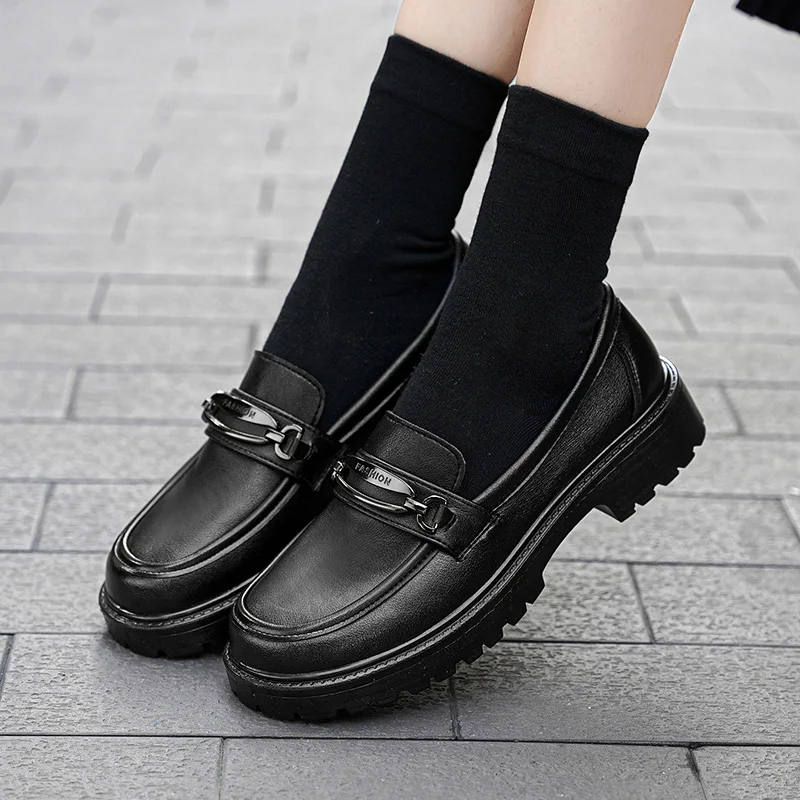 Лоферы женские из микрофибры аминовая подошва кожаные в стиле ретро всесезонные