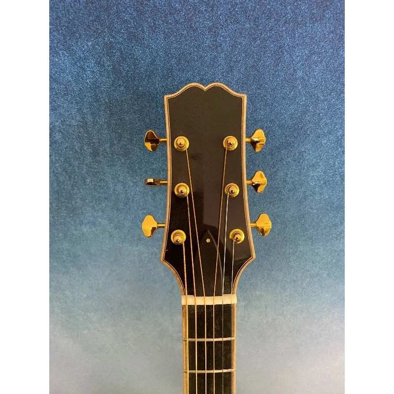 Фото Электрогитара Yunzhi Luthier ручной работы, 15 дюймов, арчтоп, цвет Sunset, с огненным кленом, полый корпус, накладка из черного дерева, массив махагони, в наличии №5