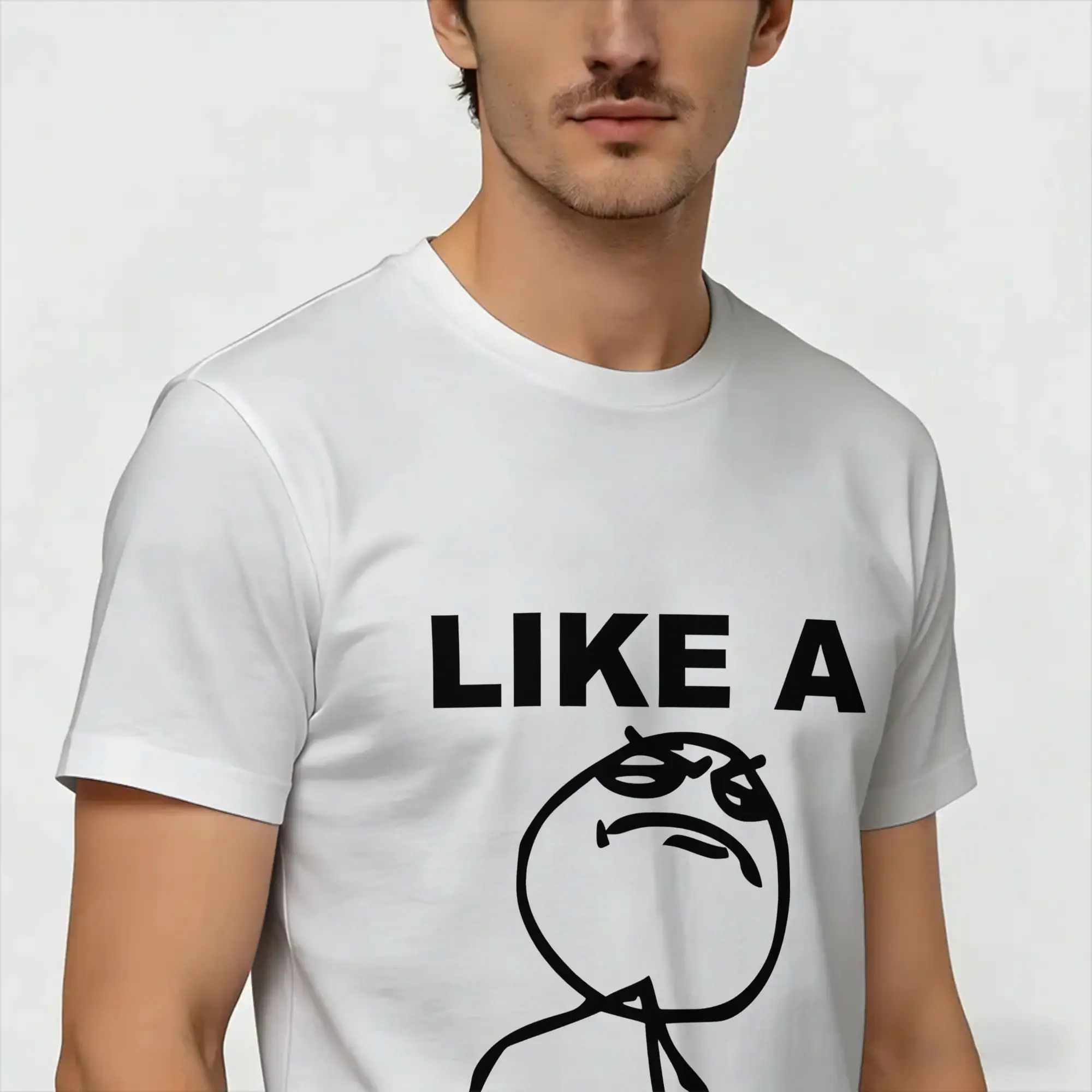 Фото Футболка Rage Comic Trollfac для мужчин, винтажная футболка из 100% хлопка, футболка с круглым вырезом и короткими рукавами, уникальная одежда №4