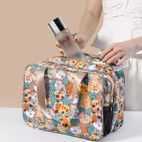 wet dry separation cosmetic bag portable double layer large capacity make up storage travel clutch handheld waterproof wash bags
