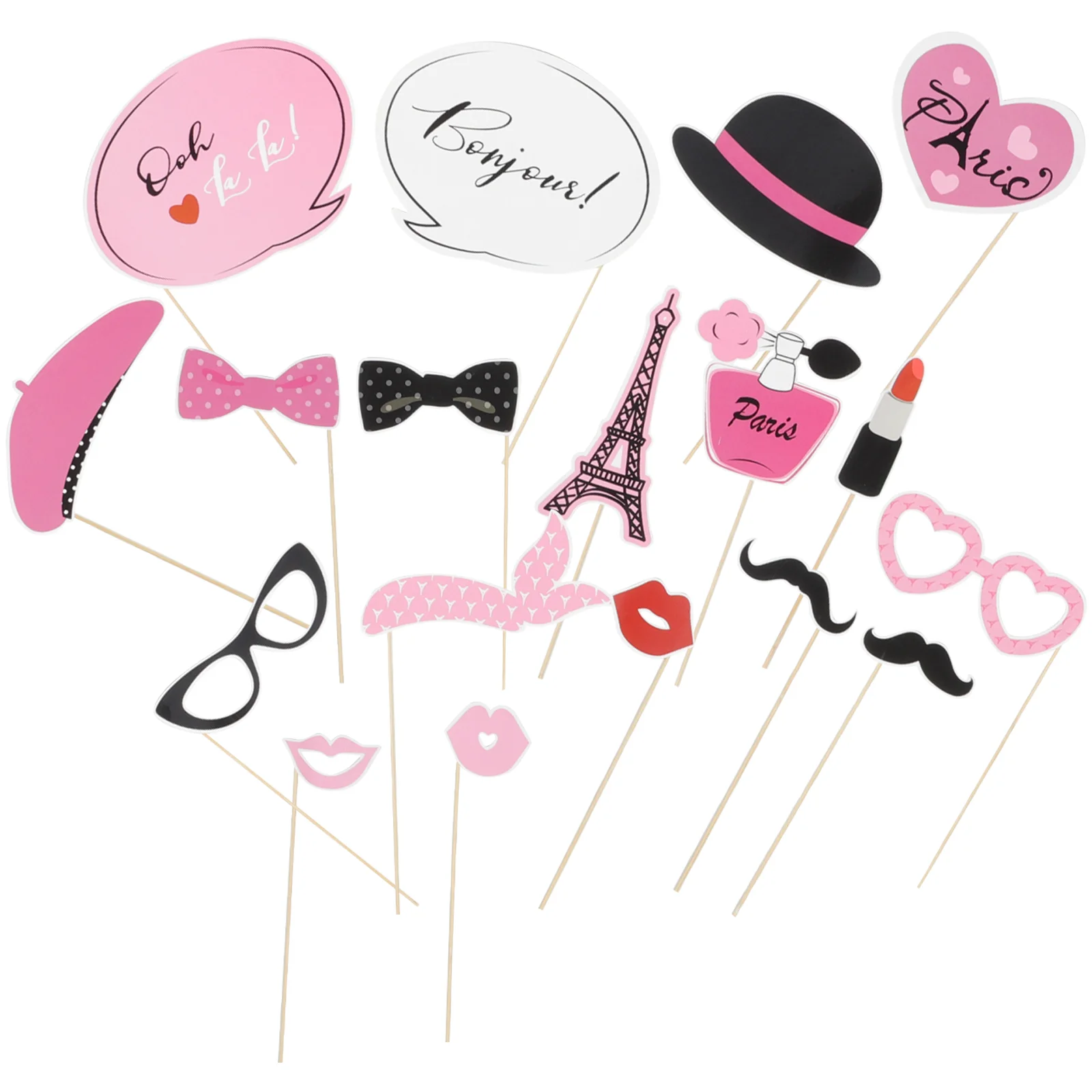 

18pcs Themed Birthday Party Supplies Photo Booth Rose Backdrop Props Photos Birthday Party Decor Photo Props