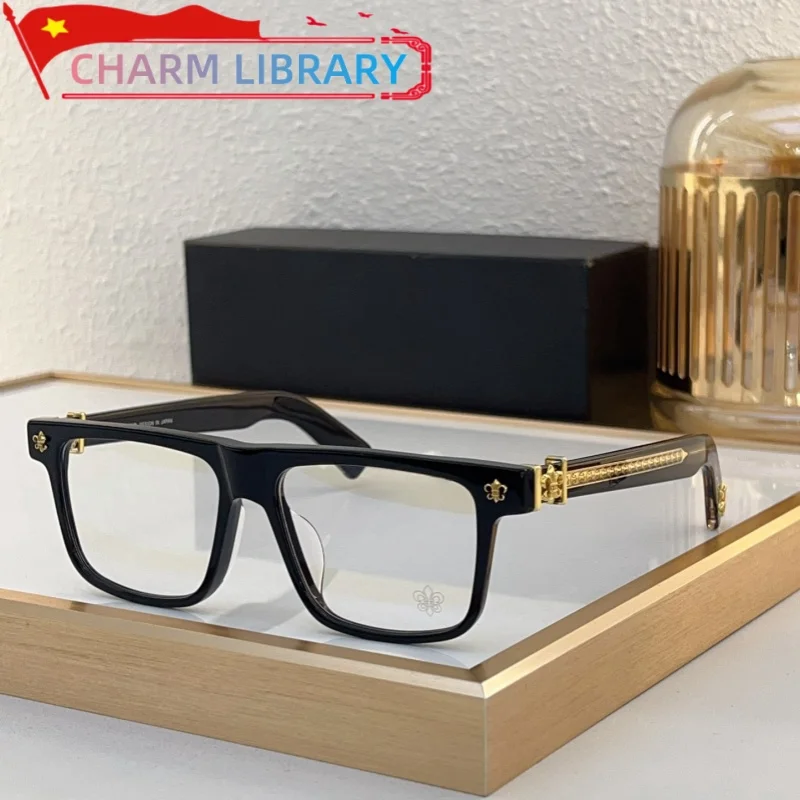 Мужские очки по рецепту черные ацетатные ретро-панк-дизайнерские роскошные