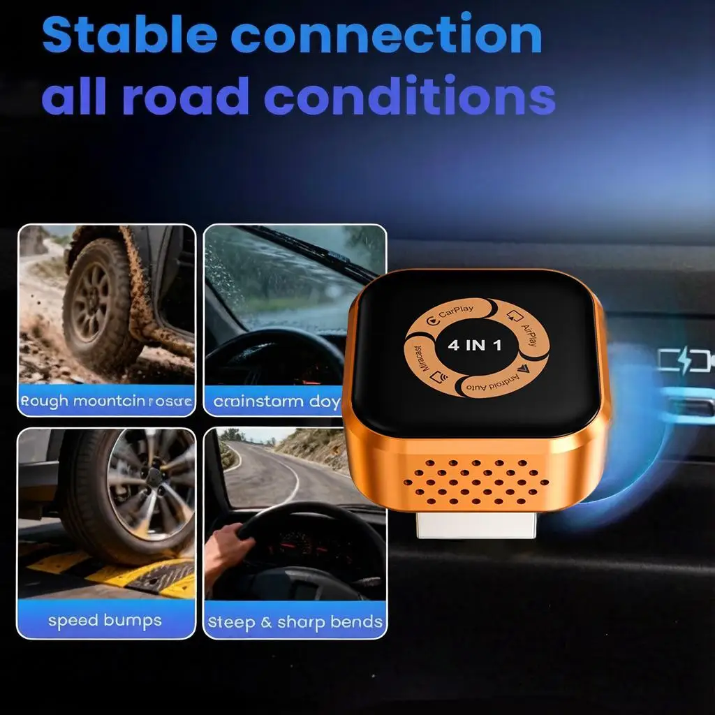 Фото TrolinkTek 4-в-1 Smart Box: беспроводной адаптер CarPlay, AirPlay, Miracast, Mirror Link, преобразователь проводного Android Auto в беспроводной, Plug&Play №4
