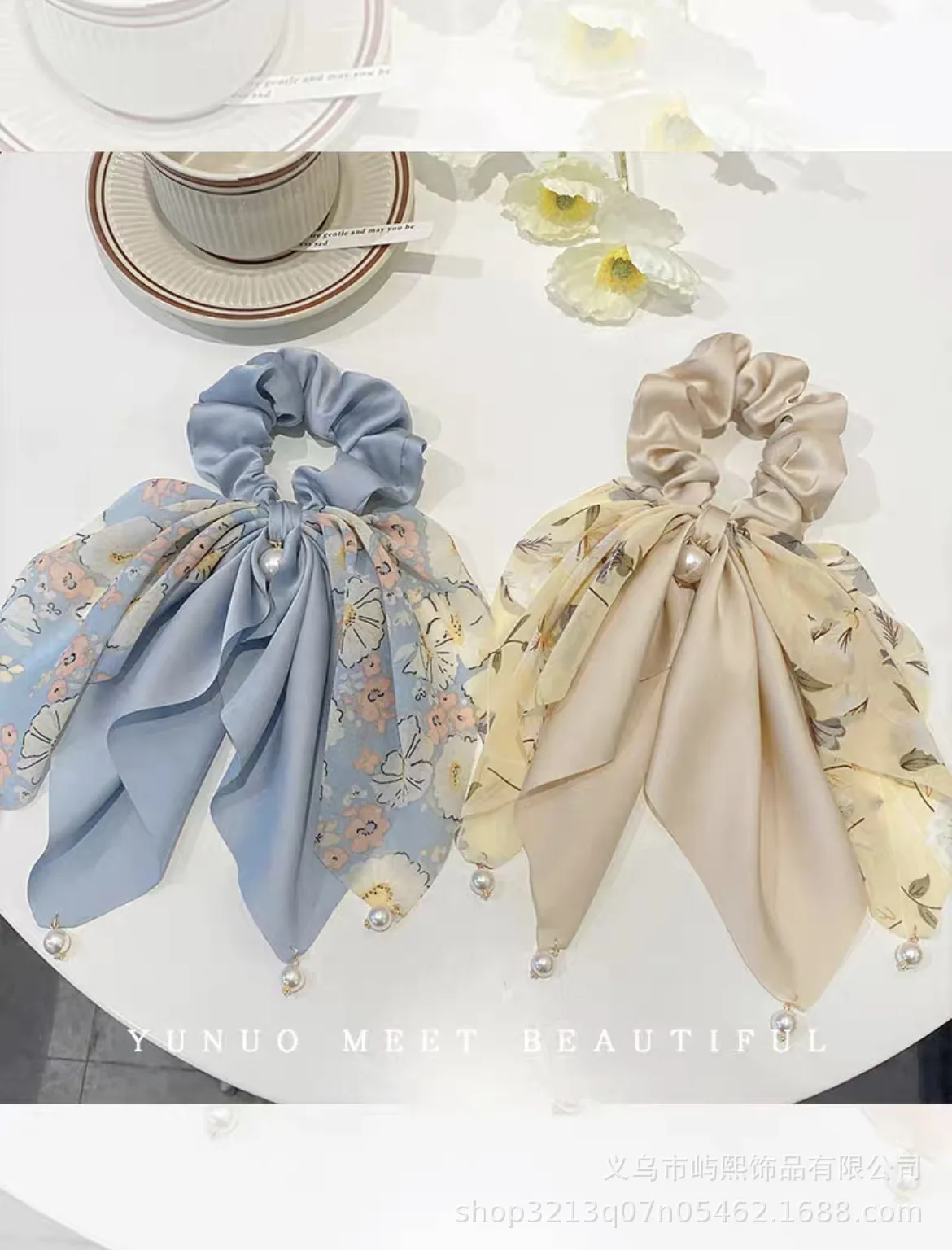 Женская лента для волос с бабочками элегантная петля жемчужным кулоном