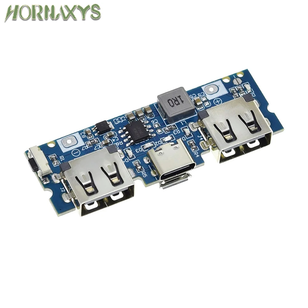 Фото 1/5/10 шт. USB-плата зарядного устройства Micro/Type-C 5В 2.4А с двумя USB-портами для аккумуляторов 18650, аксессуары для мобильных повербанков и DIY-проектов для телефонов №4