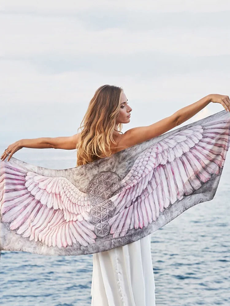 Пляжная накидка Fitshinling в богемном стиле купальник с крыльями и 3D принтом