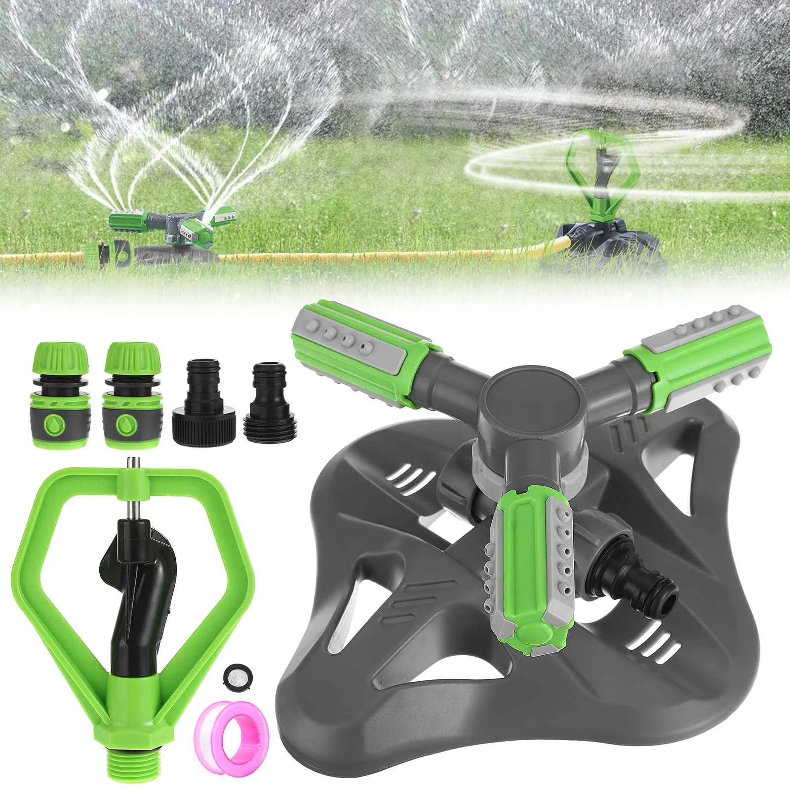 

360 Degree Automatic Rotating Sprinkler Garden Lawn Irrigation System Fast Coupling Rotating Nozzle Garden Irrigation Sprinklers