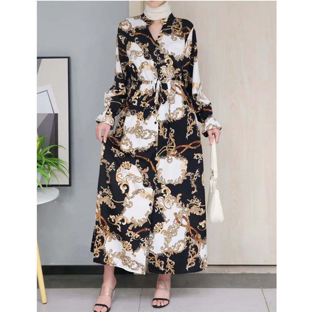 

Винтажное длинное платье-рубашка для женщин, осень 2022, винтажное этническое Платье с принтом, одежда в арабском, Омане, Марокко, на Ближний В...