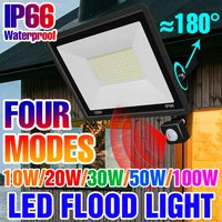 exterior floodlight led spotlight ip66 waterproof garden light with motion sensor led reflector street lamp for outdoor lighting