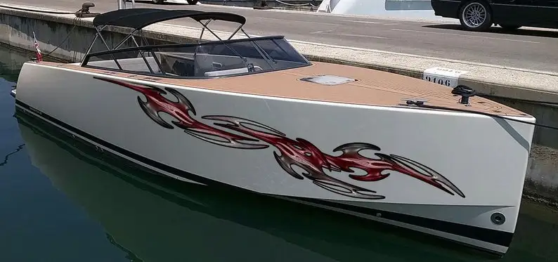 

Tribal Boat Wrap Racing Striped Boat Vinyl Decal Speedboat Vinyl Sticker 3D Yachting Vinyl Graphics Tribal Boat Design
