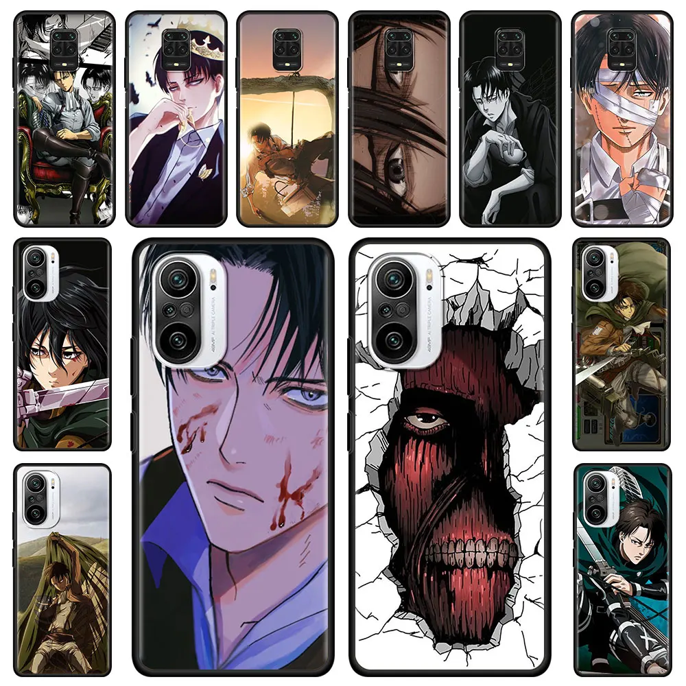 

Phone Case For Xiaomi Redmi Note 9S 9T 9 11S 10 11 8 Pro 8T for Redmi K40 9 9A 9C 10 10C Capa Attack On Titan Mikasa Eren Jaeger