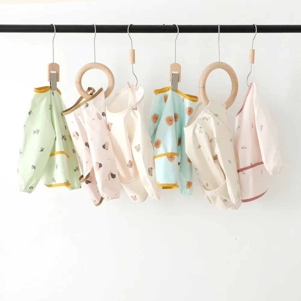 

Toddler Long Cute Waterproof Baby Bibs Sleeve Children Kids Feeding Eating Smock Bib Babies Stuff for Boy Girl Infant