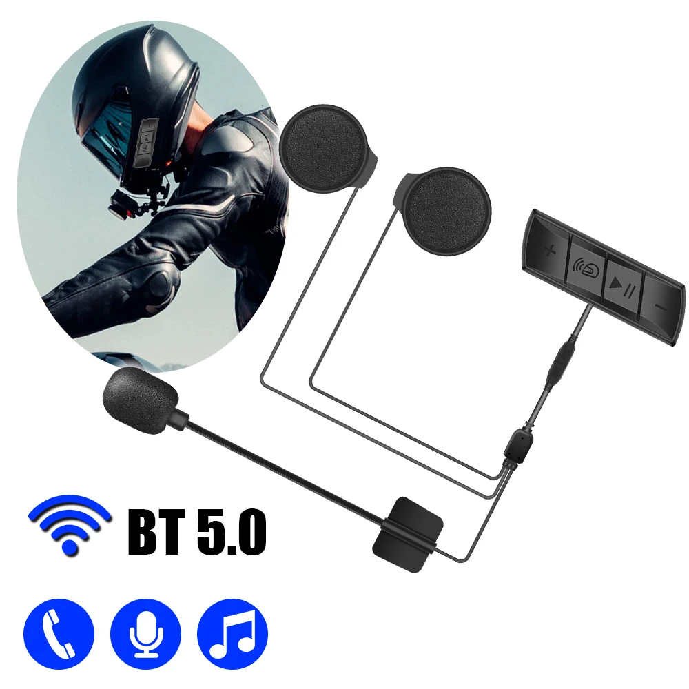 

Stereo Anti-interference BT 5.0 Wireless Communication Interphone M7 Motorcycle Helmet Headset FM Music Player Speaker