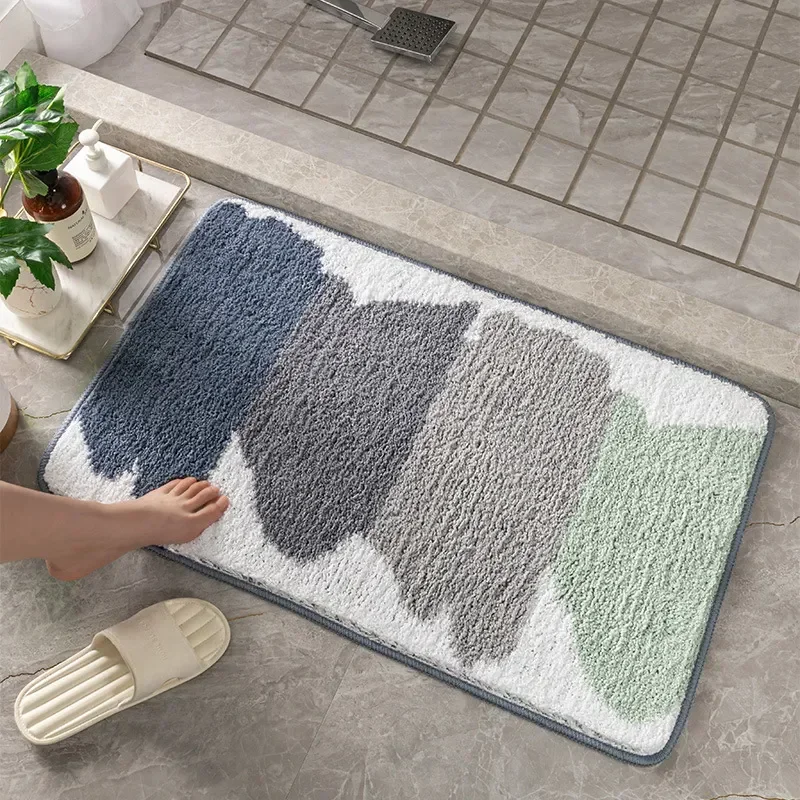 

Ultra High Quality Soft Carpet Microfiber Shaggy Rugs Extra Mats Bathroom Washable Absorbent Bathroom Non-slip Rug Bath Machine