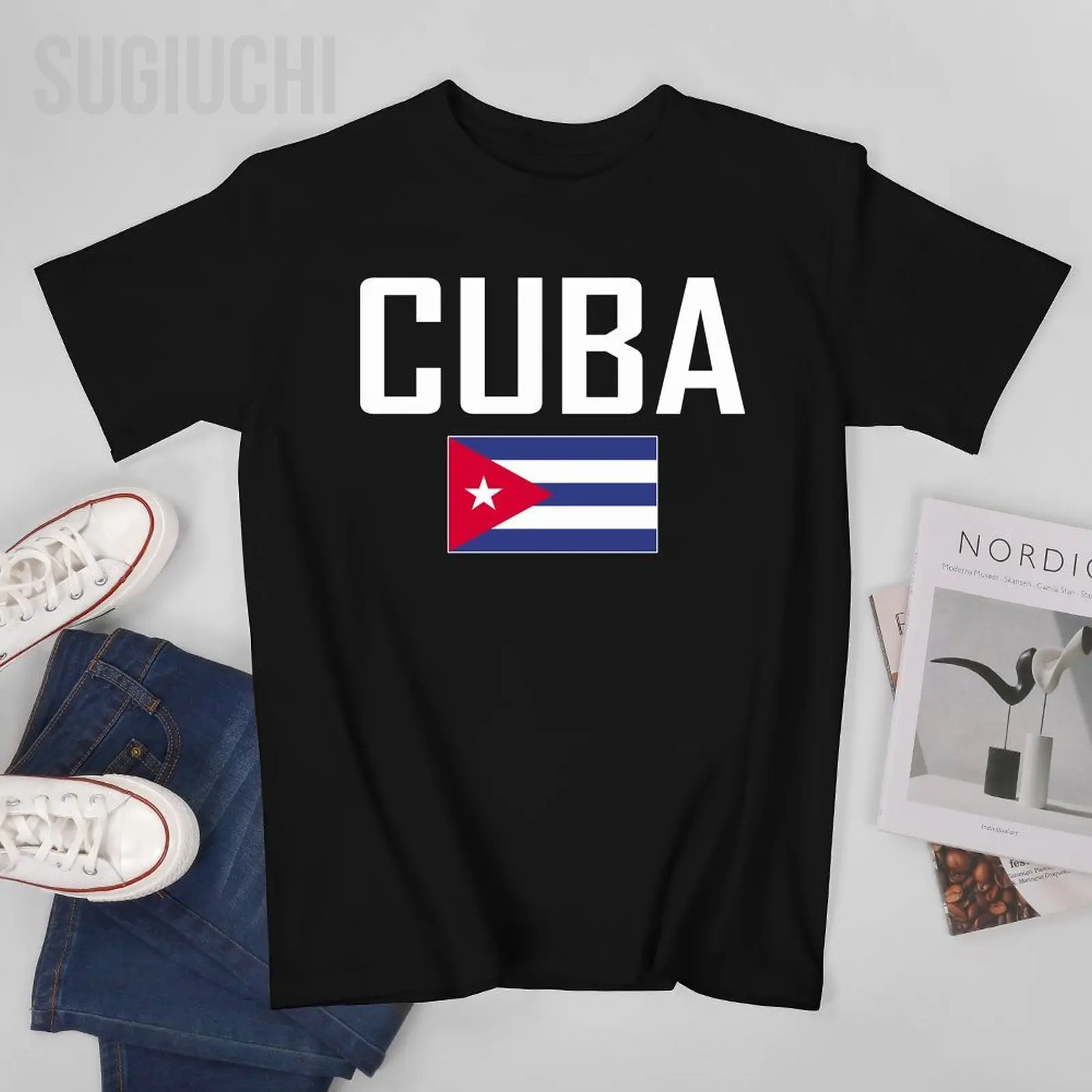 

Unisex Men Tshirt CUBA Flag And Font Tees T-Shirt O-neck T Shirts Women Boys 100% Cotton Clothing More Color