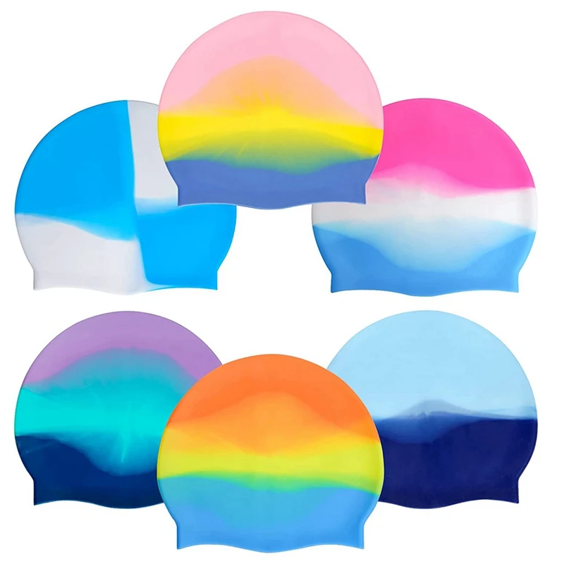 

Multi Color Swim Cap Silicone Swim Cap Adult Silicone Swim Cap For Unisex Kids High Elasticity Thick Swimming Pool Cap