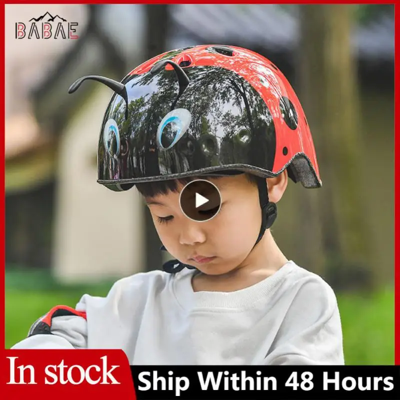 

Cartoon Eps Shock Absorber Bicycle Safety Helmet Adjustable Size Childrens Cartoon Helmet Nylon Buckle Ventilation Holes