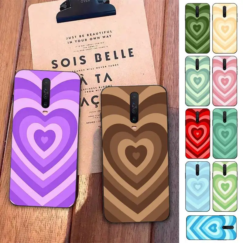 

Cute Hot rainbow Heart shape Love Phone Case for Redmi 5 6 7 8 9 A 5plus K20 4X S2 GO 6 K30 pro