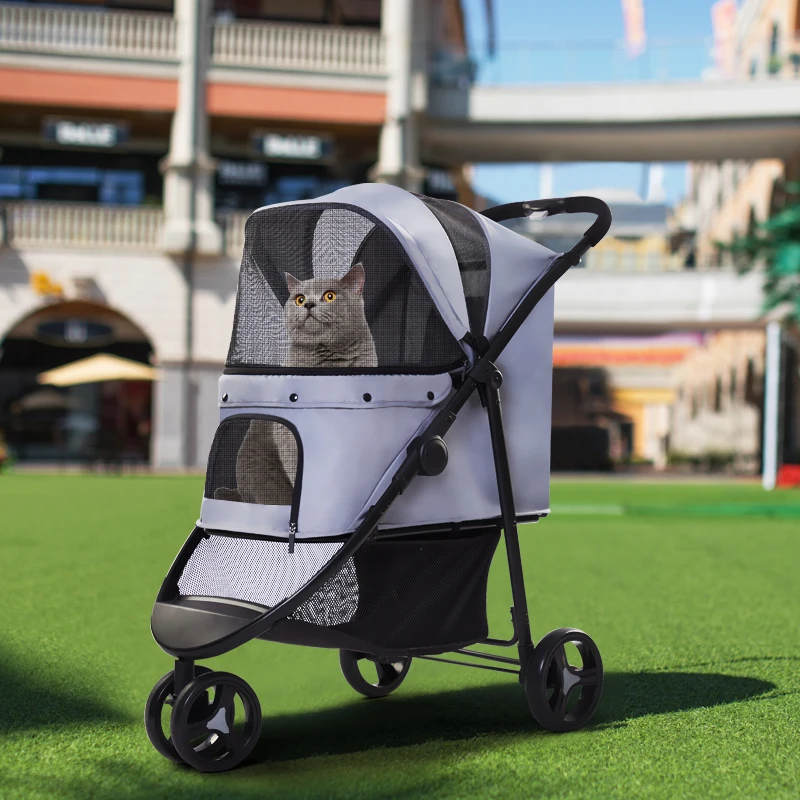 Самая продаваемая складная 3-колесная коляска для собак и кошек в один клик с