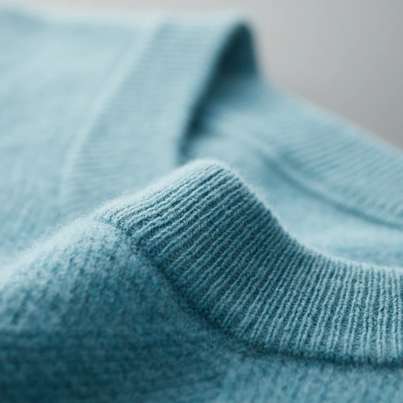 Мужской кашемировый свитер большого размера с круглым вырезом теплый утепленный