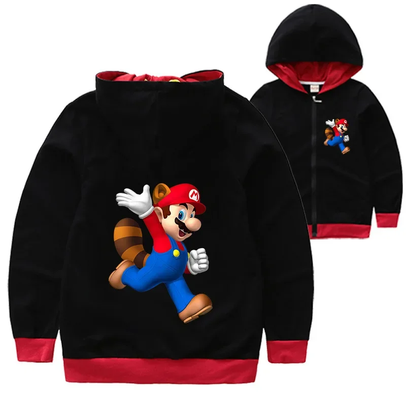 

Children's Clothing Around Mario Spring and Autumn Children's Zipper Shirt Hoodie Big Children's Cartoon Character Jacket