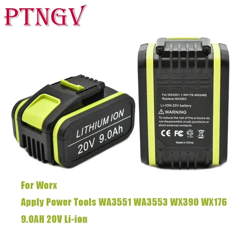 

WX550 20V 9000Mah Lithium Oplaadbare Vervangende Batterij Voor Worx Power Tools WA3551 WA3553 WX390 WX176 WX178 WX386 WX678