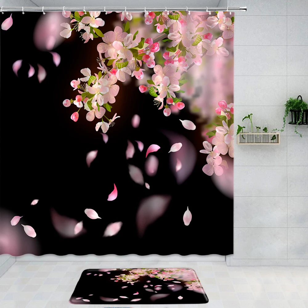 

2 шт., занавеска для душа с цветком сакуры