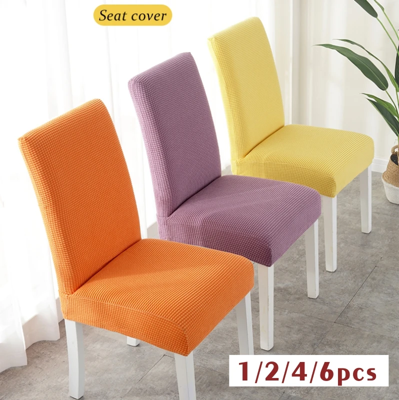 

Dining Chair Covers Polyester Spandex Soft Stretch Polar Fleece Restaurant Room Office Banquet Housse De Chaise Cover