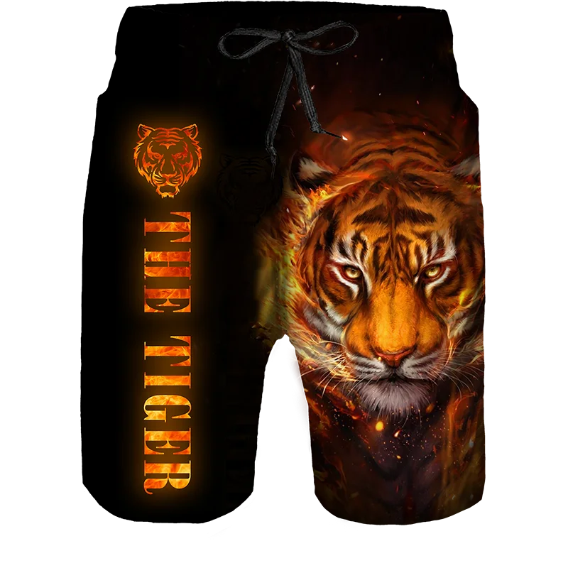

2023 Men's Casual Shorts Animal Print Tiger Lion Wolf Print Pants Running Shorts Breathable Men Street Personality Summer Shorts