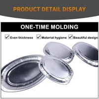 10pcs tin paper box aluminum foil disposable barbecue dinner plate thicken household heat resistant takeaway packaged meal
