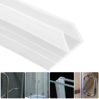 2M F Shape Glass Seal Strip Silicone Bath Shower Weather Strips Draft Stopper For Door Window 6mm Sealing Strips Window Sealing
