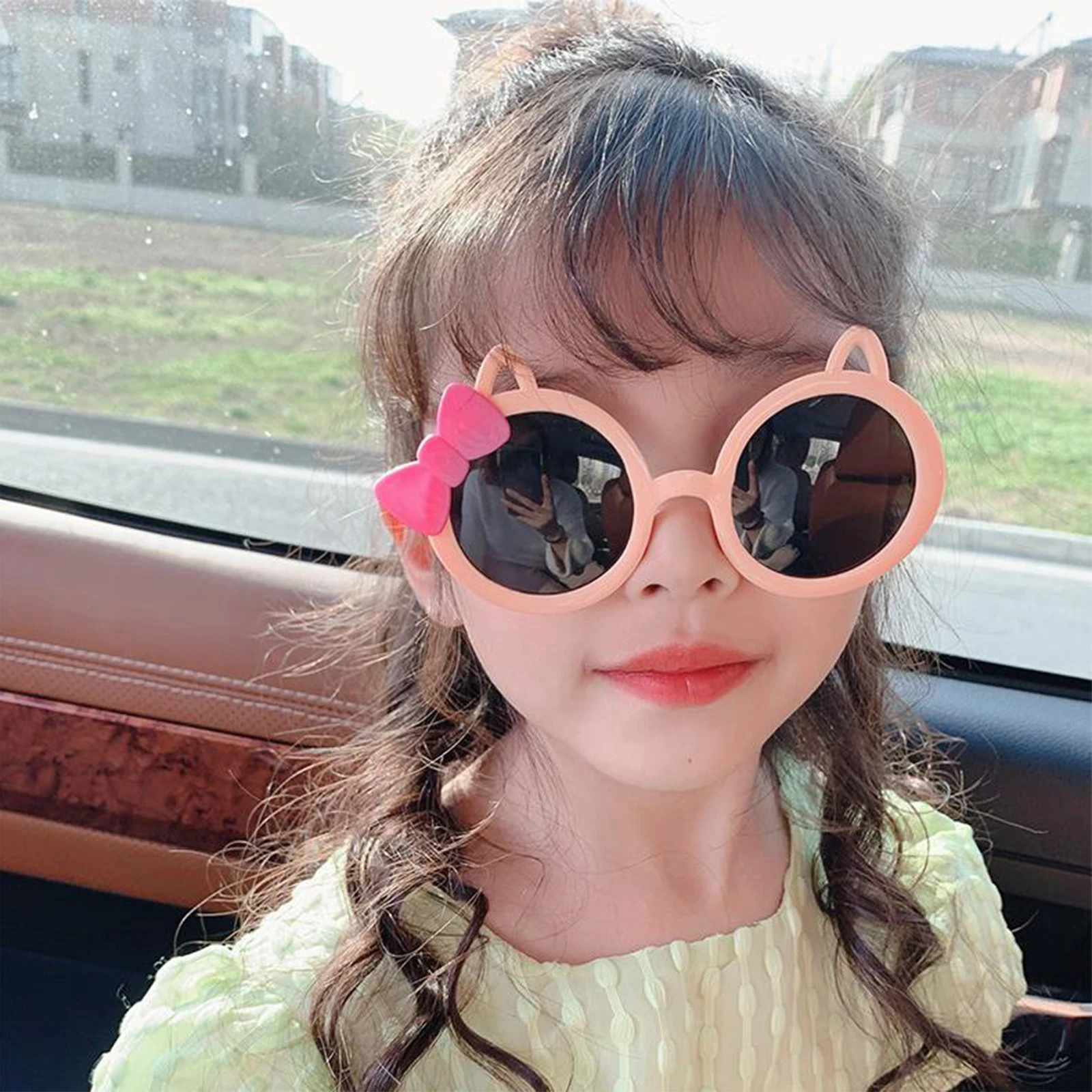 

Kids Cat Ear Sunglasses Cute Anti-UV Bow Sunglasses Outdoor Costume Accessory for Photography
