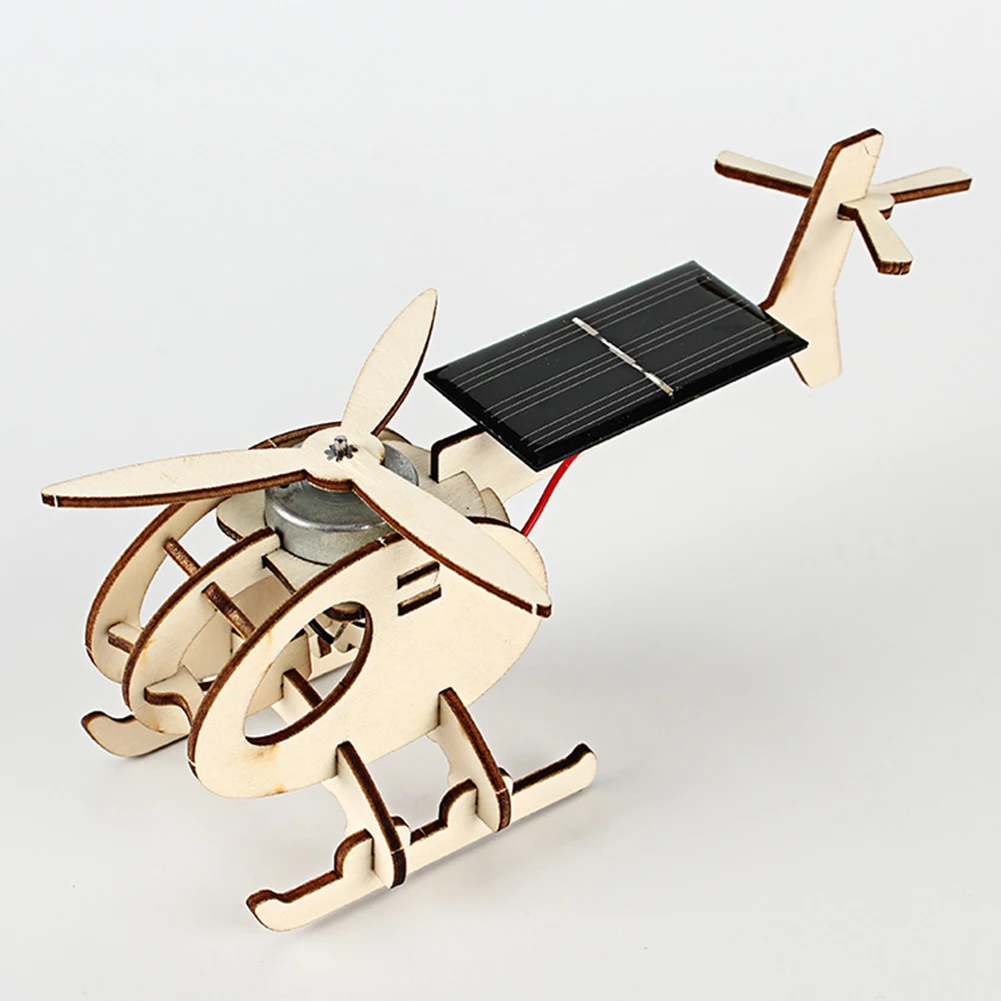 

Creative 3D Invention Solar Airplane Toy Wooden Assembled Vehicle Model Wooden Puzzle Educational Aid Toy for Children