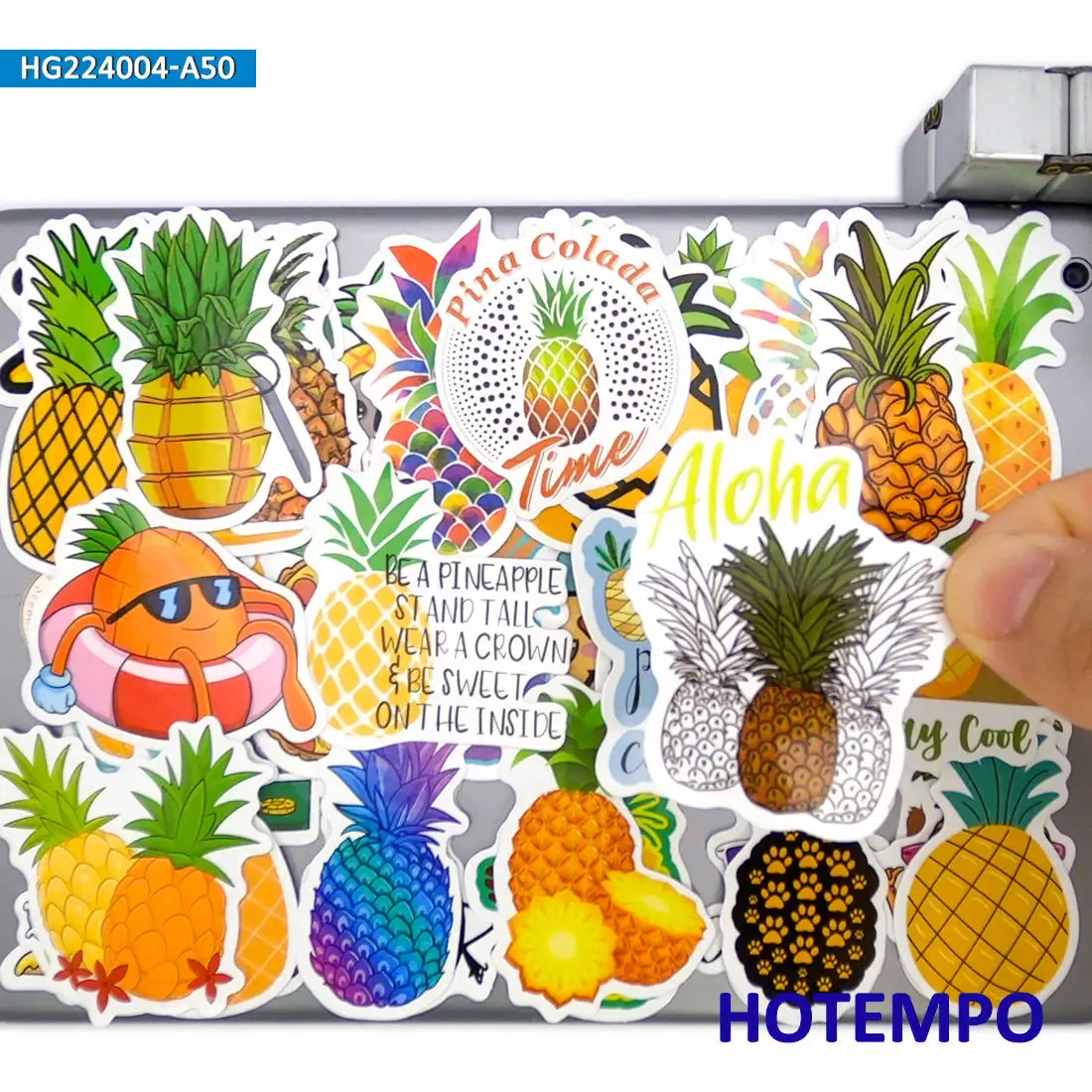 

50PCS Cute Colourful Pineapple Funny Fruits Cartoon Stickers for Suitcase Notebooks Helmets Skateboard Bike Phone Laptop Sticker