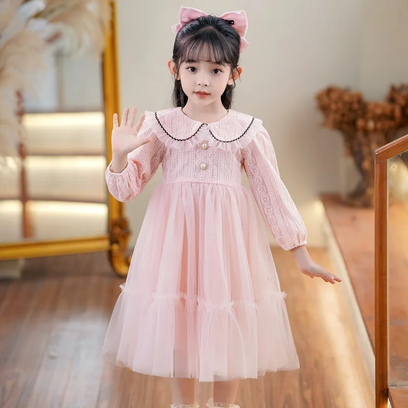 Хлопковое платье в китайском стиле для девочек весенне-осенний Детский костюм