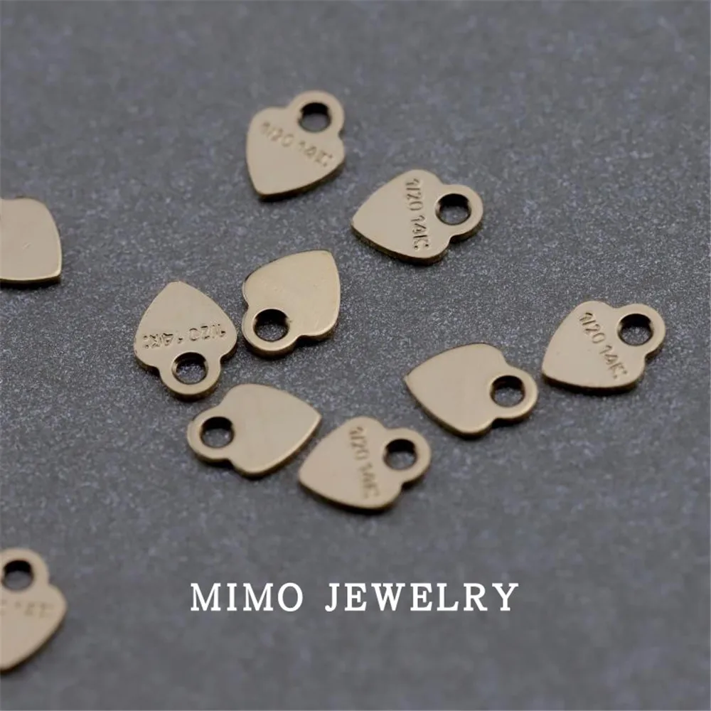 Импорт из США 14K позолоченный в форме сердца мини подвеска с ярким хвостом