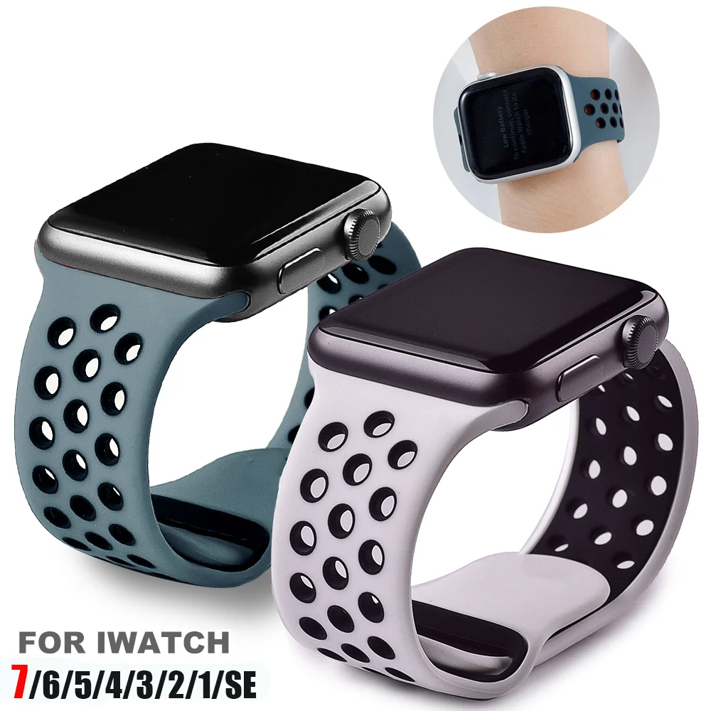 

Silicone Strap For Apple Watch band 44mm 40mm ultra 49mm 42mm watchband Bracelet iWatch 6 SE 5 4 3 7 8 45mm 41mm Accessories