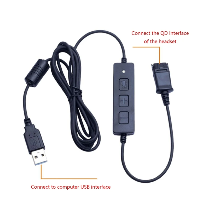 

USB-кабель адаптера один раз в день (быстрое отключение) к USB-разъему подключает гарнитуру к ПК с регулятором громкости, бесшумным управлением