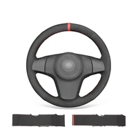 diy custom hand stitched soft black suede steering wheel cover for chevrolet niva 2009 2017 3 spoke