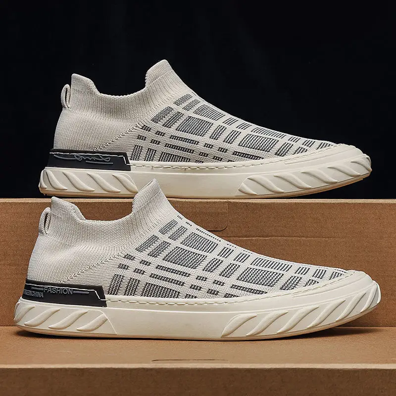 

Лоферы мужские из вискозы, дышащие, без застежки, мягкая подошва, однотонные, повседневные, летние