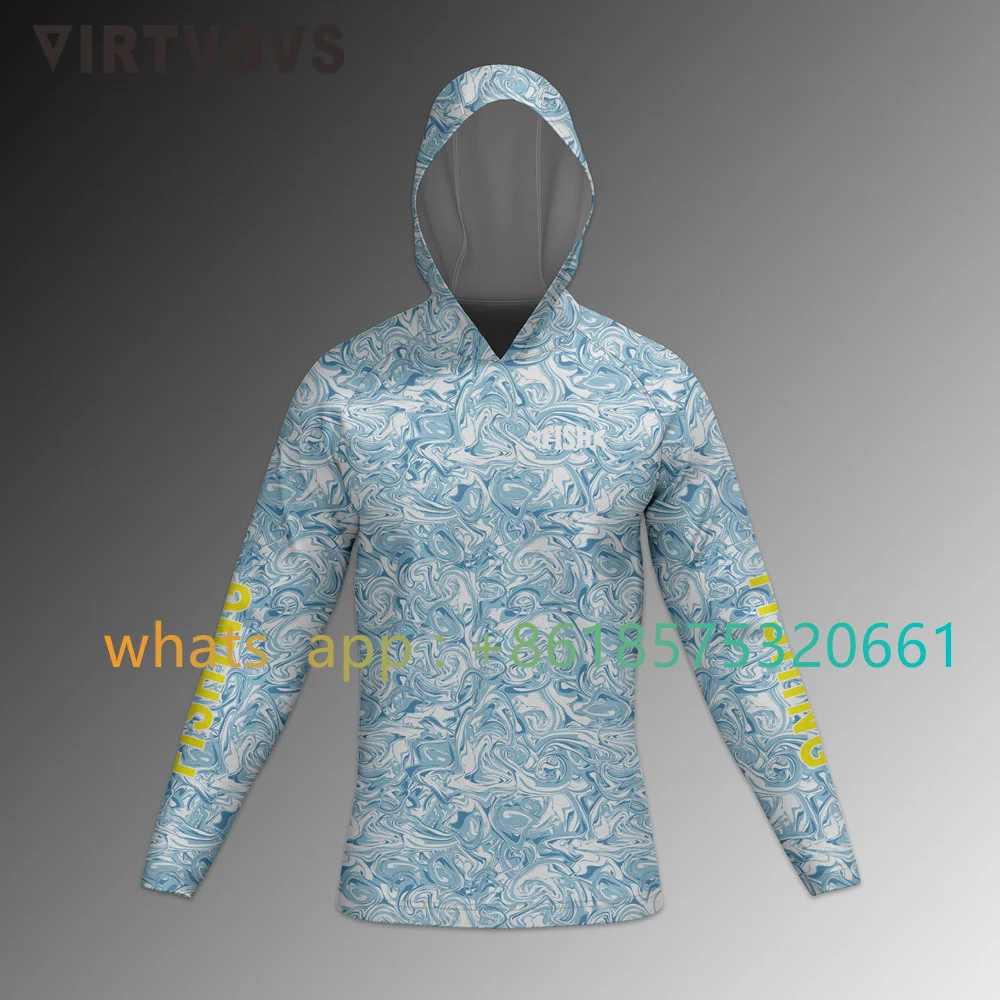 Pro Fishing Apparel Summer Outdoor Men Long Sleeve T Shirt Fish Shirt Sun Protection Breathable Hooded Angling Clothing 2023 New