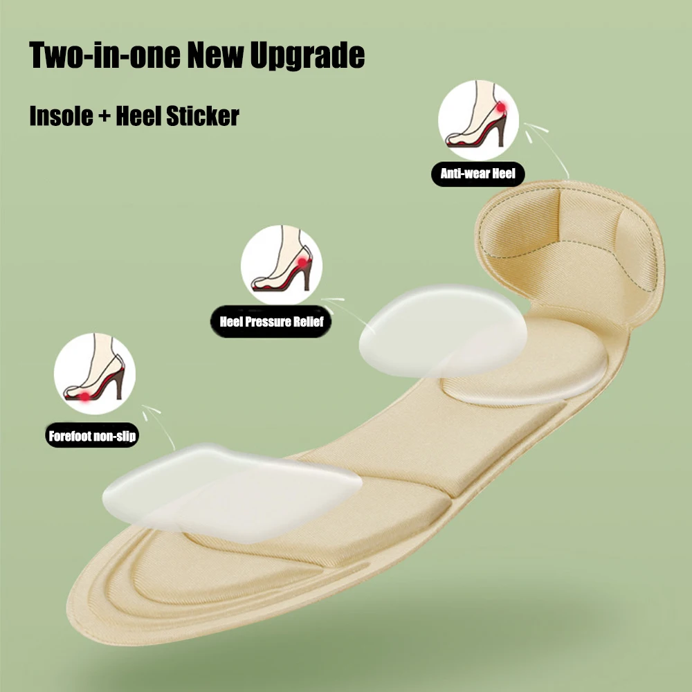 Memory Foam Orthopedic Insoles for Women Shoes Inserts Plantar Fascitis Relief Arch Support Foot Insoles for High Heels Sole