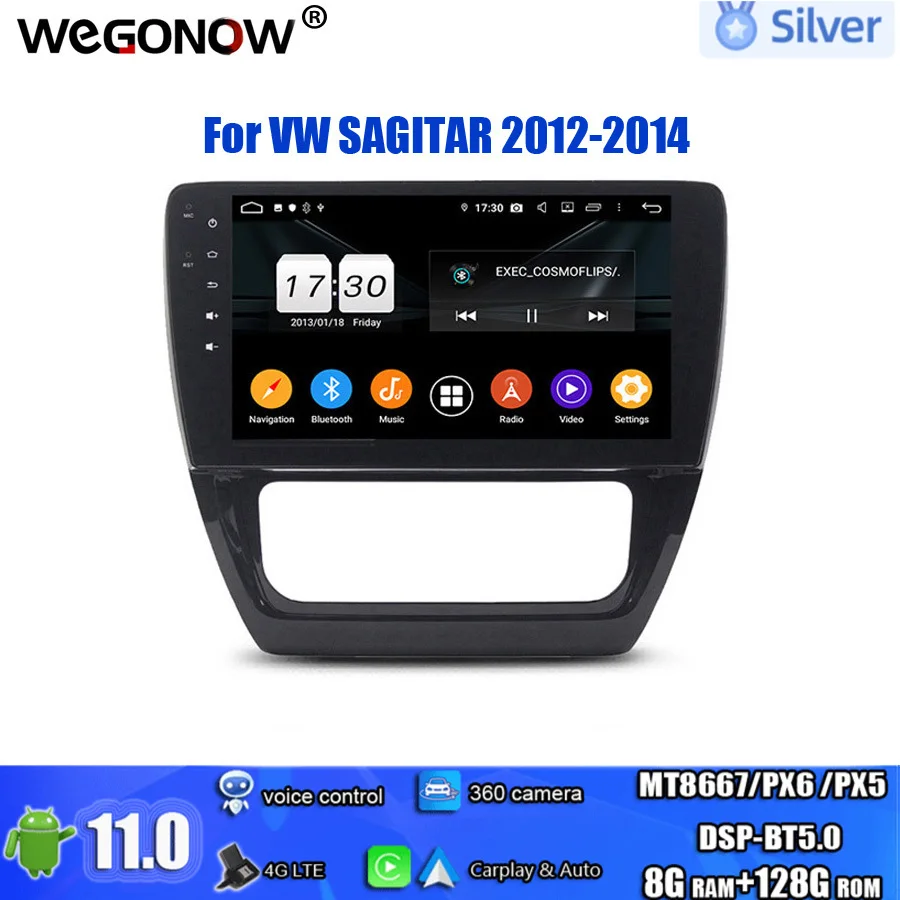 

Для VW SAGITAR 2012-2014 PX6 DSP 10,1 "IPS Android 11,0 128 Гб ROM 8 Гб RAM Carplay автомобильный DVD-плеер GPS Navi RDS радио Wi-Fi BT 5,0