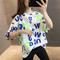 2022 new ins spring and summer foreign style loose half sleeve cotton t shirt women