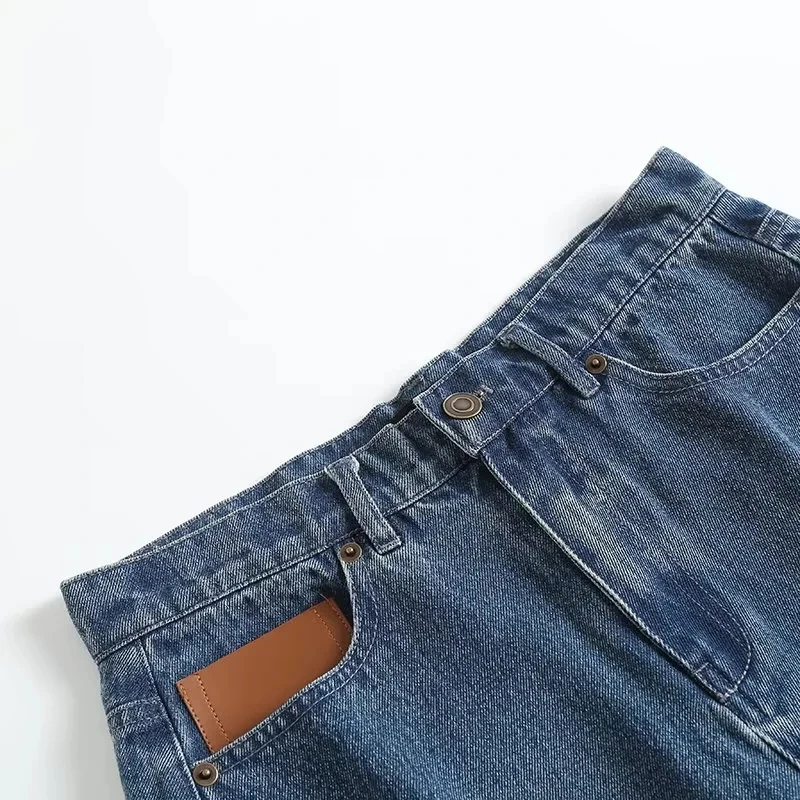 Dave&Di Harem Denim Shorts Women Mom Bermuda American Vintage Solid High Waist Short