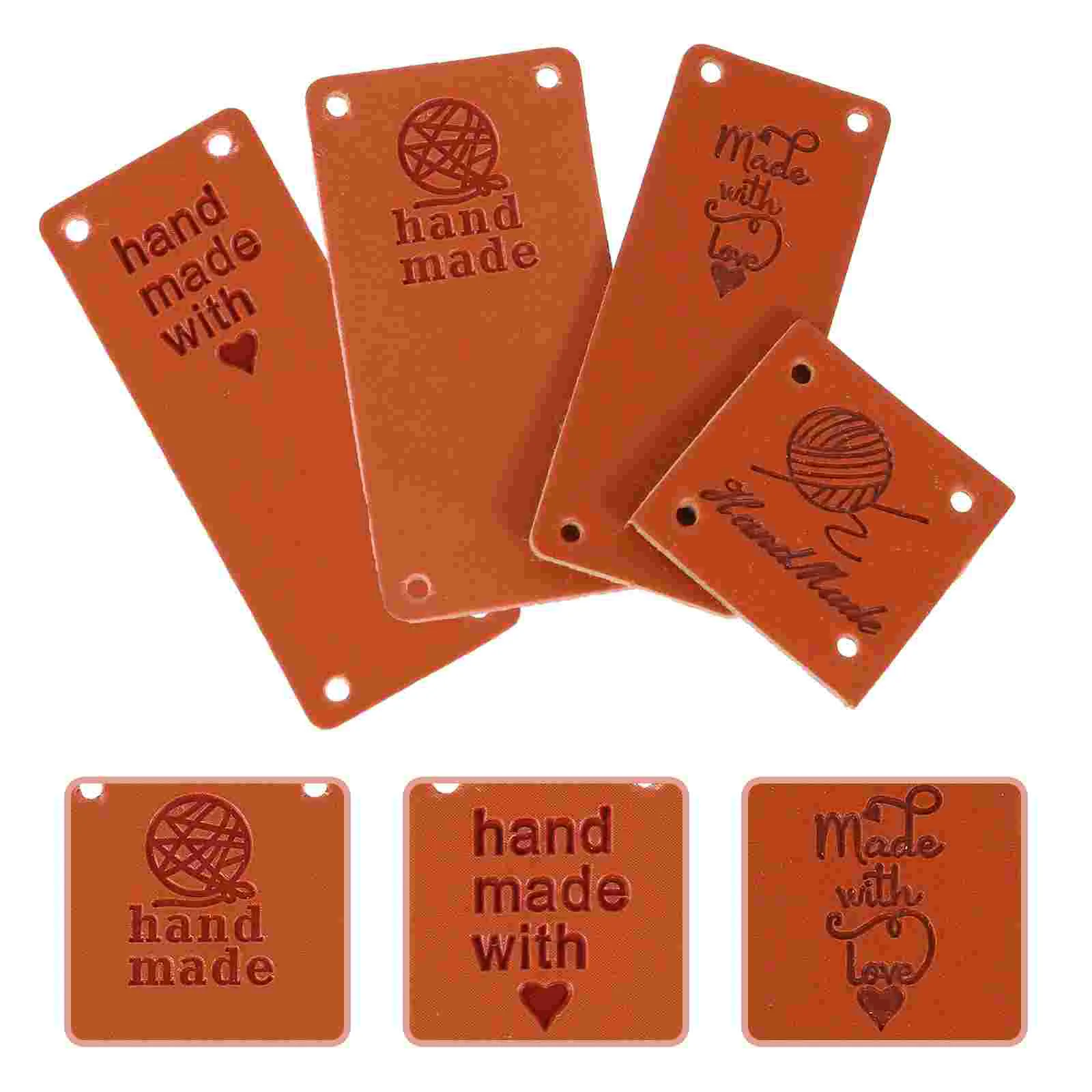 

Tag Label Clothing Handmade Apparel Labels Hand Made Tags Embossed Jeans Pu Diy Knitting Clothes Sewing Accessories Holes